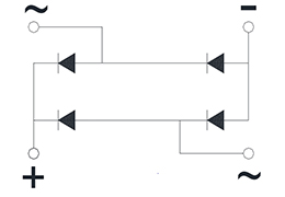 Schaltkreis Einphasen-Gleichrichterbrücke