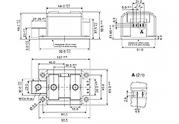 Skizze des Doppel-Thyristor-Moduls