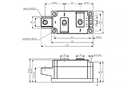 Skizze des Doppel-Thyristor-Moduls