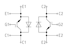 Topologie des IGBT-Moduls FF1200R17KE3