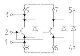 Topologie des IGBT-Moduls FD1600/1200R17HP4_B2