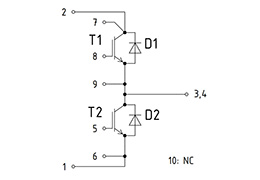 Topologie des IGBT-Moduls FF450R33T3E3