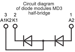 Anschlussplan Diodenmodul MD3-1000-28-D